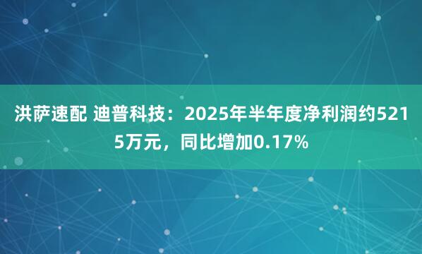 洪萨速配 迪普科技：2025年半年度净利润约5215万元，同比增加0.17%